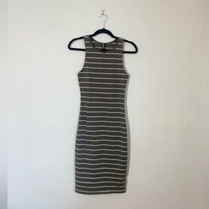 Cotton On Green and White Striped Bodycon Midi Dress